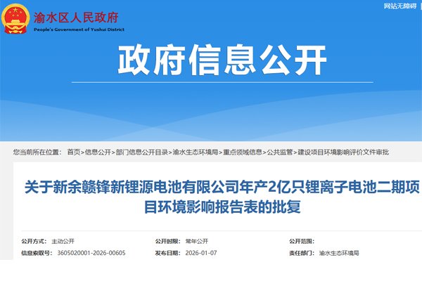 總投資3.16億元！贛鋒新鋰源鋰電池二期項(xiàng)目獲批開工