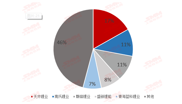 2020年中國碳酸鋰生產企業產量排名情況 2020年中國碳酸鋰生產企業產量排名情況