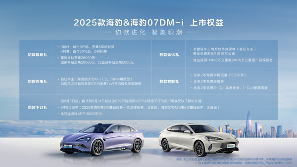 雙豹齊發：比亞迪2025款海豹售17.58萬起！海豹07DM-i售13.98萬起！